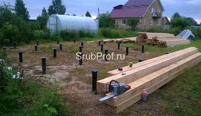 Баня из профилированного бруса 6х8 по проекту "Классная"