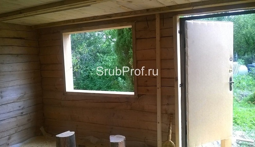 Отделка бани с ломаной крышей