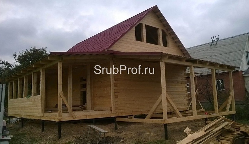 Одноэтажный дом из профилированного бруса 6х9