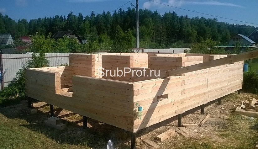 Баня из профилированного бруса 6х8 по проекту "Классная"