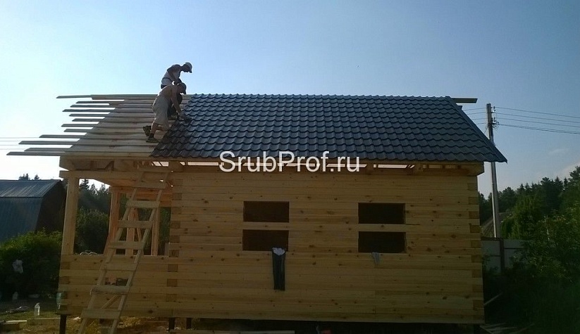 Баня из профилированного бруса 6х8 по проекту "Классная"