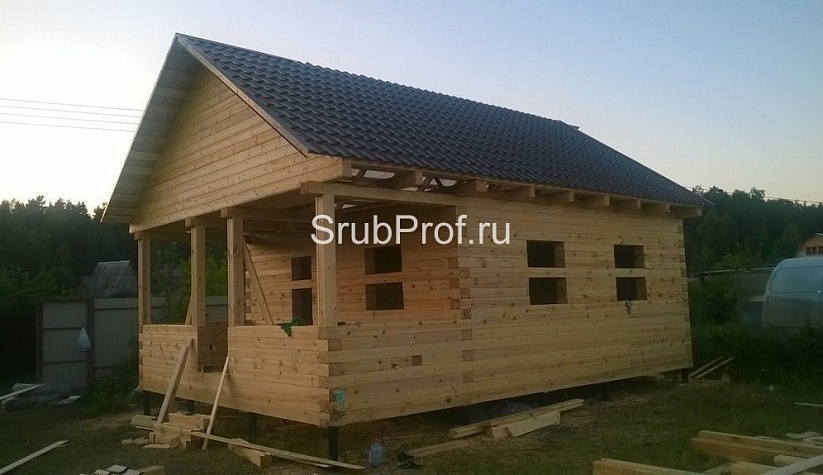 Баня из профилированного бруса 6х8 по проекту "Классная"