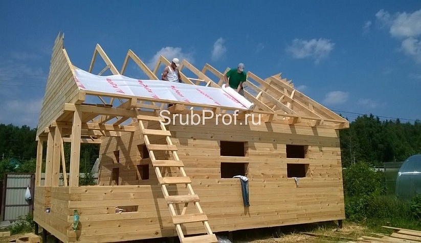 Баня из профилированного бруса 6х8 по проекту "Классная"