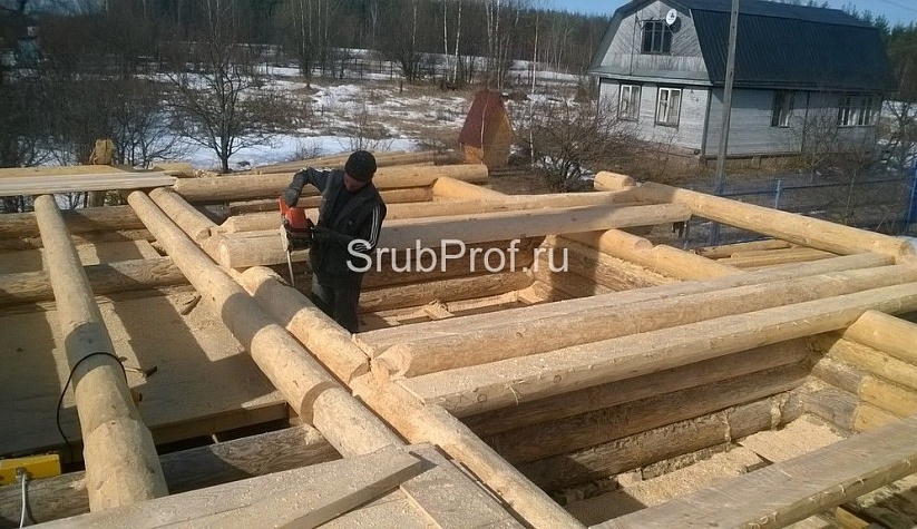 Рубка дома из бревна 11х15
