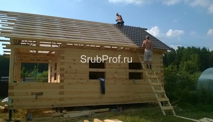 Баня из профилированного бруса 6х8 по проекту "Классная"