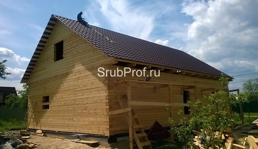 Пристройка из профилированного бруса к срубу