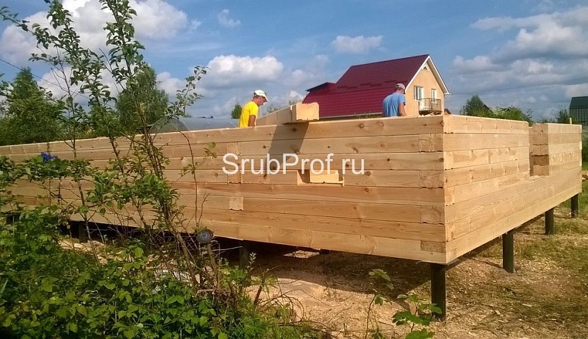 Баня из профилированного бруса 6х8 по проекту "Классная"