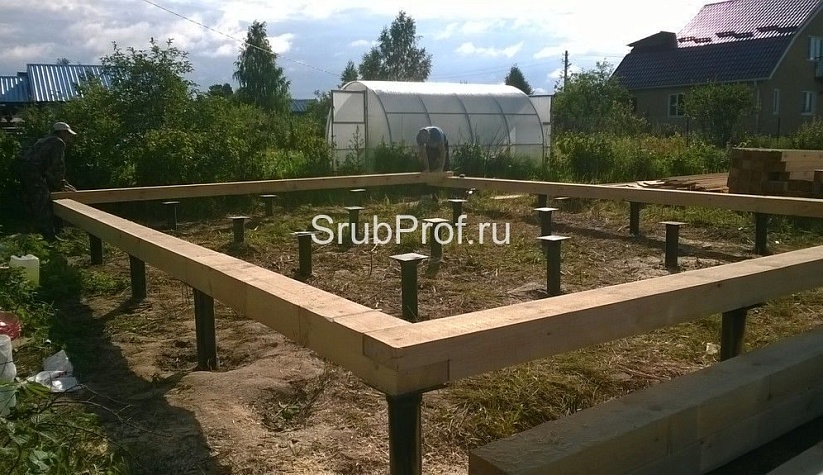 Баня из профилированного бруса 6х8 по проекту "Классная"