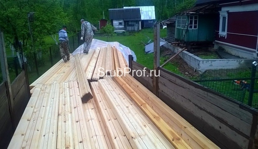 Пристройка из профилированного бруса к срубу