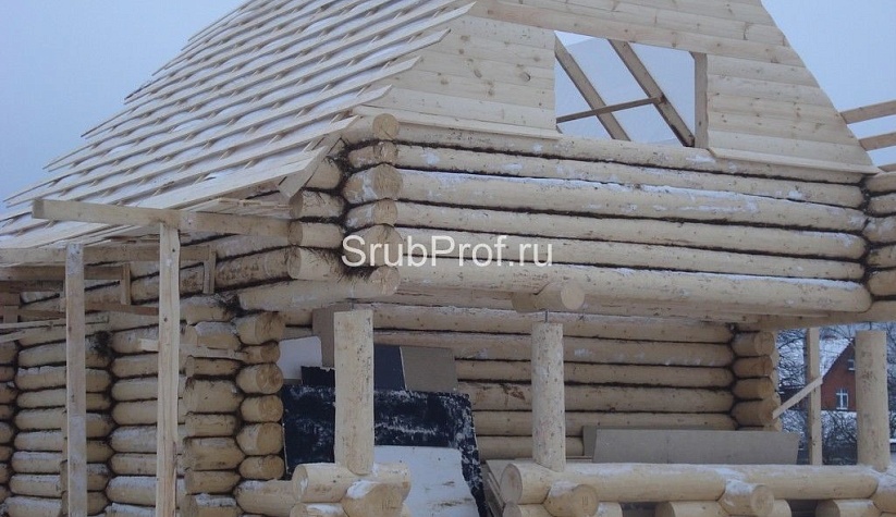 Строительство дома из строганного бревна 6х8