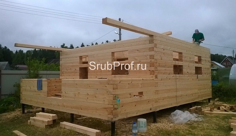 Баня из профилированного бруса 6х8 по проекту "Классная"