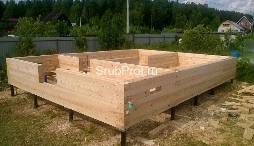 Баня из профилированного бруса 6х8 по проекту "Классная"