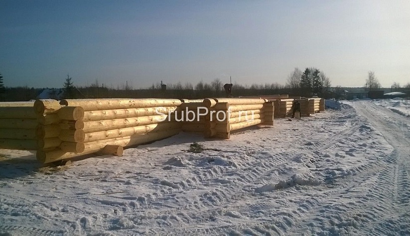 Рубка дома из бревна 11х15