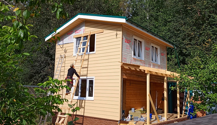 Домик два этажа из сухого профилированного бруса с отделкой под ключ, Электросталь