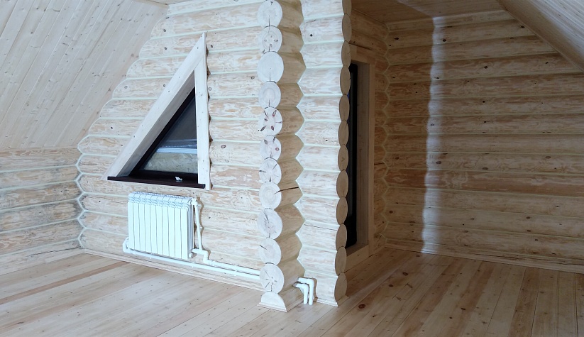 Отделка бани из бревна
